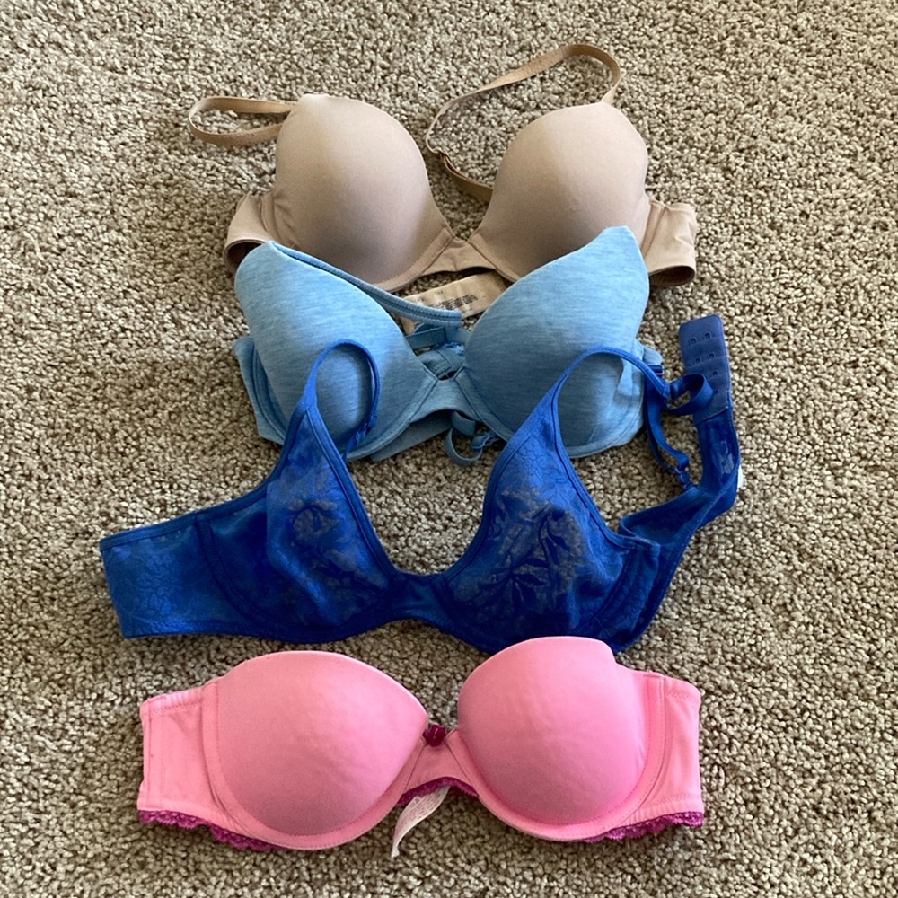 34A Gap Bra Bundle of 3 Includes Victoria Secret Strapless